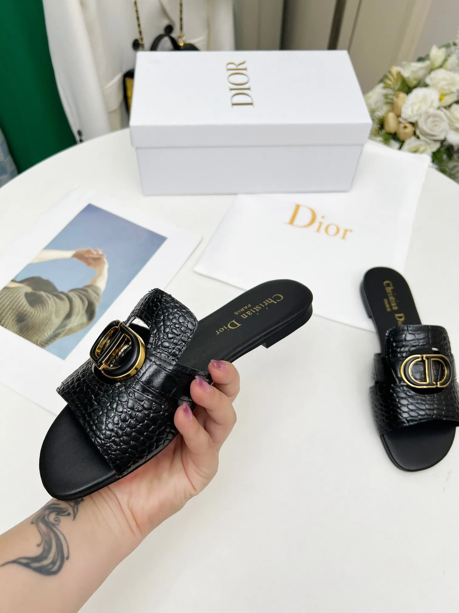 👟👟Ex-factory price 360👟👟 Genuine leather base +30 Dior spring and summer new model 6 colors optional code size 35-42